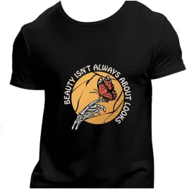 koszulka-meska-czarna-nadruk-beauty-isn-t-always-about-looks-4xl