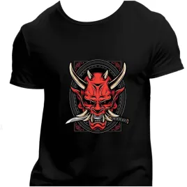 koszulka-meska-czarna-nadruk-demon-z-rogami-4xl