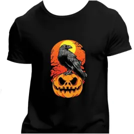koszulka-meska-czarna-nadruk-kruk-na-dyni-halloween-4xl