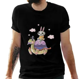 koszulka-meska-czarna-z-nadrukiem-zolw-i-krolik-3xl