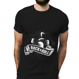 koszulka-meska-czarna-z-nadrukiem-rock-and-roll-m