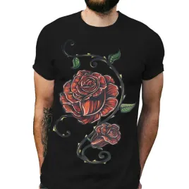 koszulka-meska-czarna-z-nadrukiem-rozane-kwiaty-xl