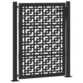 brama-ogrodowa-czarna-100x125-cm-stalowy-wzor-krzyza