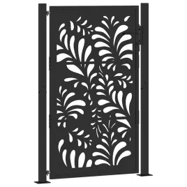 brama-ogrodowa-czarna-100x150-cm-stalowa-wzor-fali