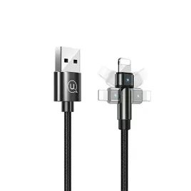 usams-kabel-pleciony-obrotowy-u60-2a-lightning-czarny-black-1m-sj476usb01