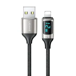 usams-kabel-pleciony-u78-lightning-1-2m-led-2-4a-fast-charging-silver-black