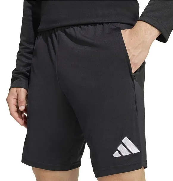 SPODENKI ADIDAS MĘSKIE SPORTOWE KRÓTKIE CZARNE z kieszeniami na zamek - M
