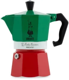 kawiarka-aluminiowa-bialetti-moka-express-italia-3tz-130ml-zielono-czerwona