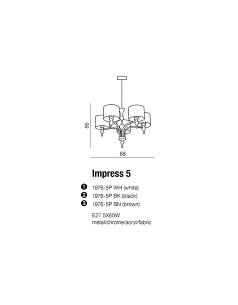 azzardo-az1007-impress-5-white-wiszaca-stan-nowy
