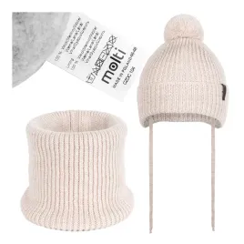 czapka-dziecieca-zimowa-komin-komplet-welna-merino-ocieplana-pompon-46-48
