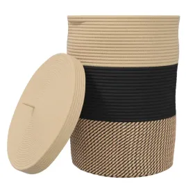 kosz-z-pokrywa-czarno-bezowy-o37x50-cm-bawelna