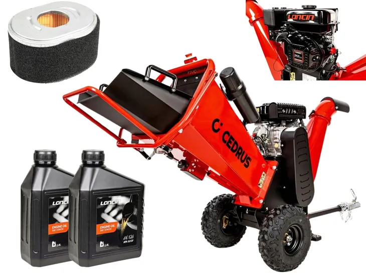 ROZDRABNIACZ SPALINOWY RĘBAK CEDRUS RB02PRO LONCIN LC170F ZESTAW XL