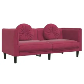 sofa-z-poduszkami-2-osobowa-czerwone-wino-aksamitna