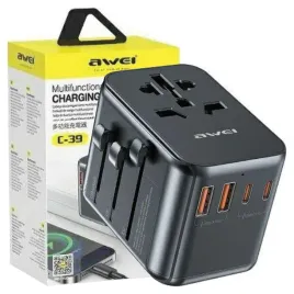 awei-adapter-siec-2xusb-3xusb-c-c-39-35w4w1-us-au-eu-uk-czarny-black-univer