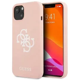 guess-etui-hard-case-do-iphone-13-mini-54-silicone-4g-logo-rozowe