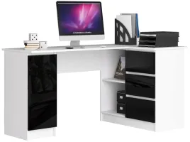 biurko-narozne-komputerowe-biale-czarne-155-cm