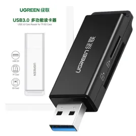 ugreen-adapter-czytnik-kart-tf-sd-pod-usb-3-0-wytrzymaly-czarny