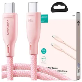 joyroom-kabel-przewod-usb-a-usb-c-100w-1m-dlugi-szybki-rozowy