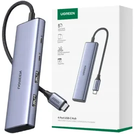 ugreen-hub-usb-c-wielofunkcyjny-2x-usb-a-2x-usb-c-20cm-szary
