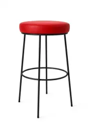 hoker-niski-taboret-barowy-66cm-metalowy-eko-skora-czerwona-loft-1p