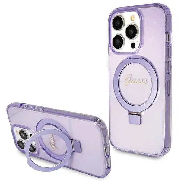 etui-guess-ring-stand-script-glitter-do-magsafe-do-iphone-15-pro-fioletowe