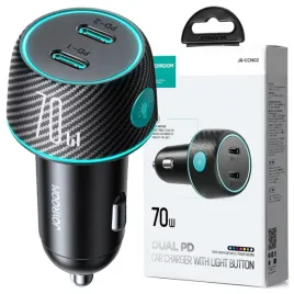 joyroom-ladowarka-samochodowa-2x-usb-c-70w-z-podswietleniem-led-czarna