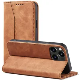 magnet-fancy-case-etui-case-obudowa-pokrowiec-do-iphone-13-pro-max-brazowy