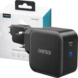 Zdjęcie produktu CHOETECH SZYBKA ŁADOWARKA SIECIOWA GAN USBC 61W 3A POWER DELIVERY CZARNY