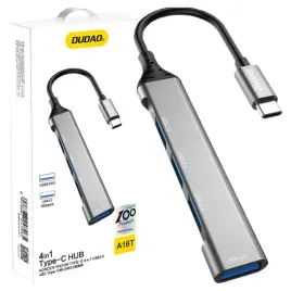 dudao-hub-4w1-usb-c-4x-usb-a-3-0-2-0-63cm-czarny-adapter-do-laptopa