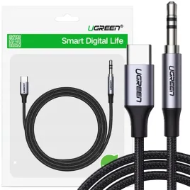 ugreen-kabel-przewod-usb-c-mini-jack-3-5mm-1m-szary