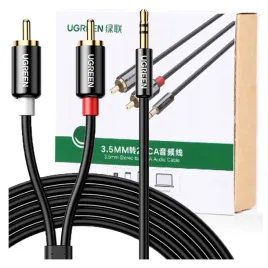 ugreen-kabel-audio-35mm-mini-jack-2rca-15m-czarny-do-tv-wzmacniacza