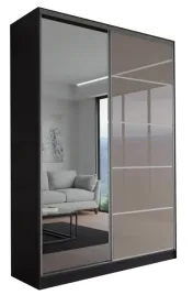 Zdjęcie produktu SZAFA VELMA - CZARNA - 2D 110x250 CM - lacobel cappucino - szafa z lustrem
