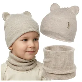 komplet-dla-dziecka-czapka-i-komin-welna-merino-z-uszkami-na-wiosne-jesien