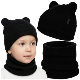 czapka-komin-komplet-dla-chlopca-wiosna-jesien-prazkowany-uszka-oddychajacy