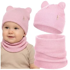 czapka-komin-komplet-dla-dziewczynki-z-uszkami-wiosna-jesien-prazek-merino