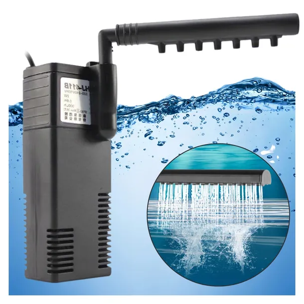 FILTR WEWNĘTRZNY DO AKWARIUM Z DESZCZOWNICĄ CICHY MOCNY 3W 40-80L 200L/h