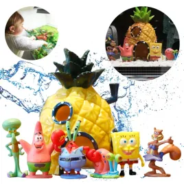 ozdoba-do-akwarium-domek-figurki-6-szt-spongebob-kryjowka-dla-ryb-ananas