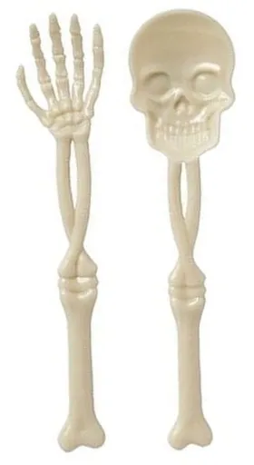 Sztućce Halloween Widelce Łyżki 6 szt. Zestaw Czaszka, Szkielet