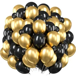 balony-na-urodziny-studniowka-czarne-zlote-50-szt-metalizowane-chromowane