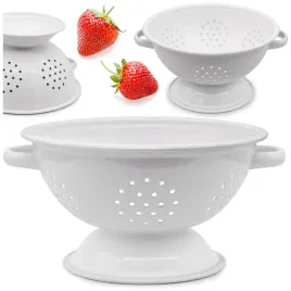 cedzak-emaliowany-22cm-na-nozce-bialy-stojacy-kuchenny-durszlak-z-uchwytami