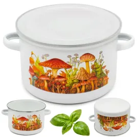 garnek-z-pokrywka-800ml-emaliowany-garnuszek-na-zupy-kuchenny-grzyby-12cm