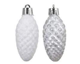 bombki-szyszki-z-brokatem-biale-14cm-12szt