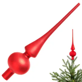szpic-czubek-choinkowy-szklany-czerwony-matowy-na-choinke-26cm