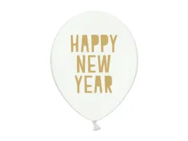 balony-lateksowe-biale-zloty-napis-noworoczne