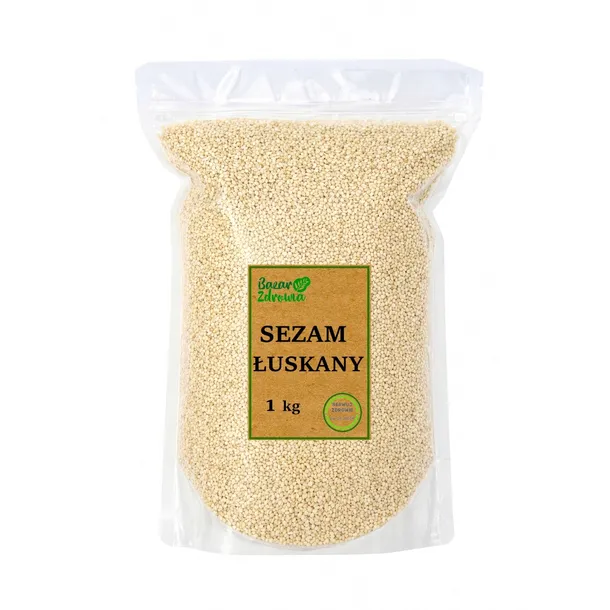 SEZAM ŁUSKANY BIAŁY 1KG ZIARNO NATURALNY