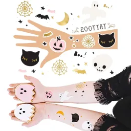 tatuaze-zmywalne-dla-dzieci-duch-kot-pajeczyna-dodatek-na-halloween-12szt