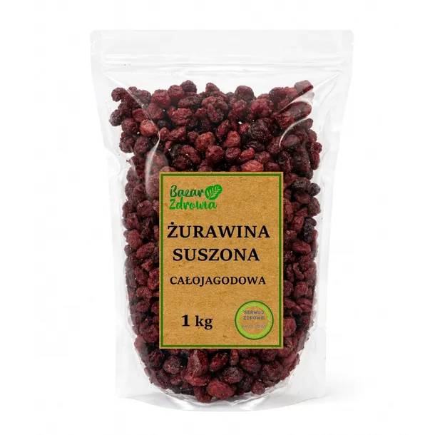 Żurawina Suszona całojagodowa 1kg całe owoce CAŁA