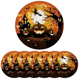 talerze-talerzyki-papierowe-pomaranczowe-dynia-kot-halloween-23cm-6szt