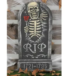 nagrobek-z-kosciotrupem-z-roza-i-rip-halloween