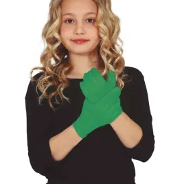 rekawiczki-dzieciece-ciemnyzielony-zielone-aksamitne-krotkie-17cm